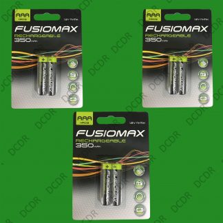 6x AAA Rechargeable Fusionmax NiMH Batteries, HR03, 1.2V, Ni-Mh, 350mAh