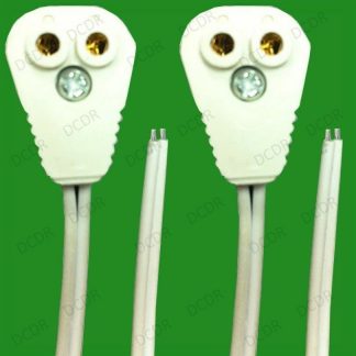 4x 60cm T5 Base Fluorescent & LED Tube Lamp Holder Socket Fitting, 58cm Cable