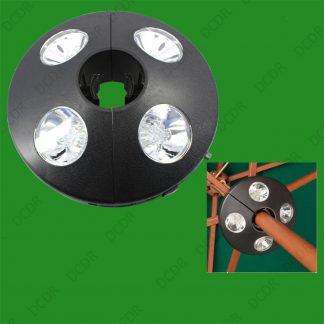 Outdoor Garden Umbrella Parasol Pole Tent 24 LED Light, Battery or Mains Lamp