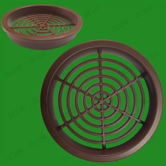 25x Brown Vivarium Reptile Push Fit Round Air Vents, 65mm, 60mm Hole Ventilation