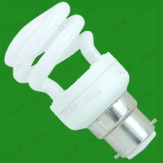 3x 14W Low Energy CFL Mini Spiral Light Bulbs; BC, B22, Bayonet Cap, Lamp, Globe
