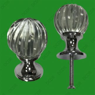 6x Clear Glass Crystal Swirl Door Drawer Cupboard Pull Knob Handle