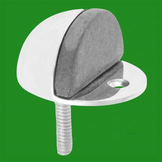 8x Aluminium Oval Screw In Anti-Turn Floor Door Stop Rubber Protected Stopper