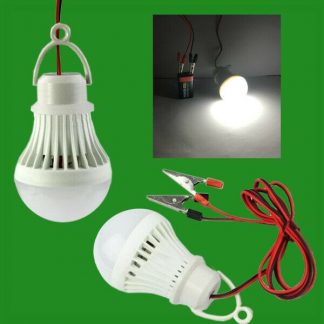 12W LED 9 - 90V DC Light Bulb Emergency Hanging Lamp 3m Cables + Crocodile Clip