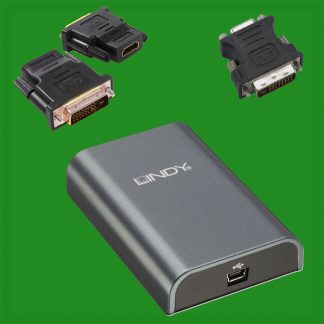 USB Display Adaptor DVI-I with DVI to VGA Adaptor for Monitor LCD Projector