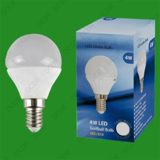 8x 4W (=40W) E14 6500K Daylight White G45 Round Golf Ball LED Light Bulb Lamp