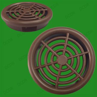 6x Brown Roof Soffit Round Air Vents Eaves 48mm Grille 44mm Hole Ventilation