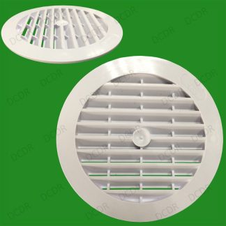 White Round Air Vent Grill Cover, 123mm, 100mm Hole Ventilation, 4" Ducting