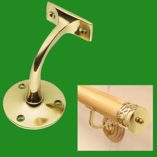 2x Solid Brass Railing Holder Bannister Balcony Handrail Bracket Stairs