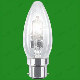 8x 42W (=55W) Dimmable Halogen Clear Candle Light Bulbs BC B22 Bayonet Lamps