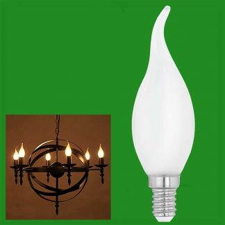 1x 40W Frosted Bent Tip Candle Dimmable Light Bulb SES E14 Edison Screw Lamp