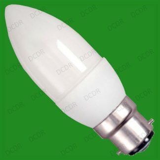 4x 7W Low Energy Power Saving CFL Mini Candle Light Bulb, BC, B22 Bayonet Lamp