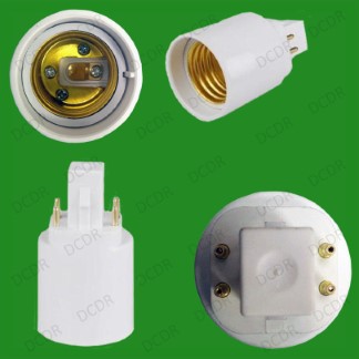 50x G24 4 Pin To E27 ES Screw Light Bulb Socket Lamp Adaptor Converter Holder