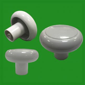 6x 49mm White Plastic Cabinet, Cupboard, Drawer Furniture Door Handle Knobs