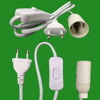 E14 SES Euro Plug Light Bulb Holder, Inline Switch, Desk Table Floor Lamp Socket