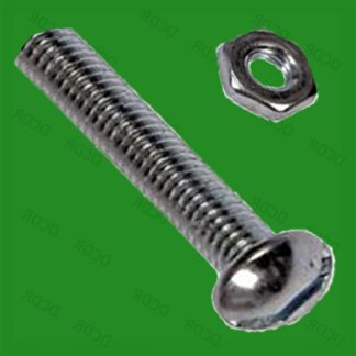 20x 2BA 1" Slotted Round Head Steel Machine Screws, Nut & Bolt Set Zinc Plated
