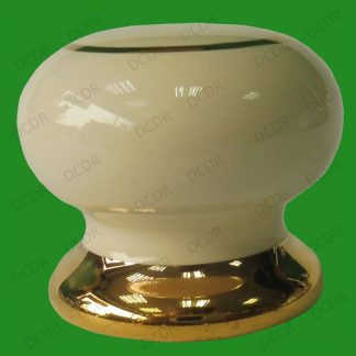 4x Harvington Ceramic Cream & Gold Knob 35mm Cabinet Wardrobe Door Knobs Kitchen