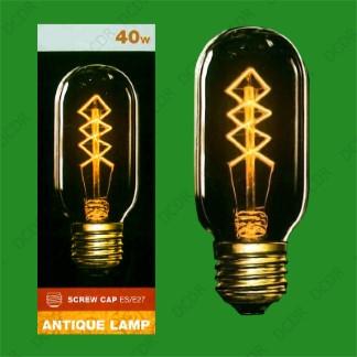 10x 40W Antique Vintage Design Dimmable Z Shaped Filament ES E27 Light Bulb Lamp