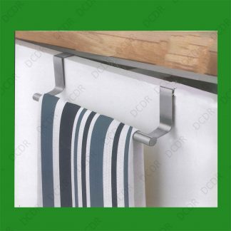 1x Stainless Steel Over Door Towel Bar, Cupboard Draw Bathroom Kitchen Hook
