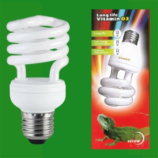 13W CFL Spiral Vitamin D3 UVB 10.0 Plant, Reptilian E27 Edison Screw Light Bulb