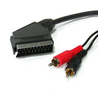 SCART Plug to Phono Red & Black 5 meter Cable Audio & Visual Lead for Transfers