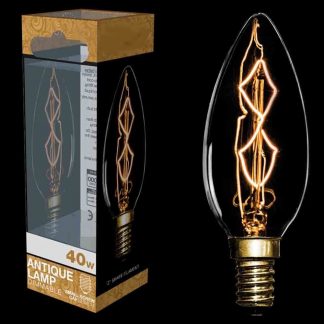 4x 40W Antique Vintage Z Filament Dimmable Clear Candle Light Bulb SES E14 Lamp