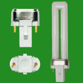 2x 9W G23 2 pin Low Energy CFL PL-S PLS Stick Light Bulb 583 LumensLamp