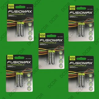 10x AAA Rechargeable Fusionmax NiMH Batteries, HR03, 1.2V, Ni-Mh, 350mAh