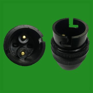 20x Black Bayonet BC B22 Light Bulb Socket, Lamp Holder with Lampshade Collar