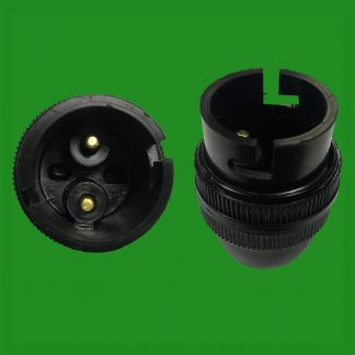 100x Black Bayonet BC B22 Light Bulb Socket, Lamp Holder with Lampshade Collar