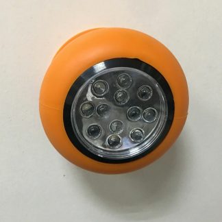 1x 12 LED Orange Suction Base Worklight Battery, White Light & Red Warning Lamp