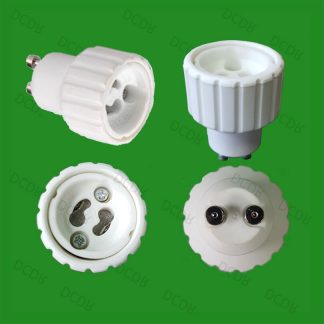 2x GU10 To GU10 Light Bulb Lamp Adaptor Converters, Holder Base Socket Extenders