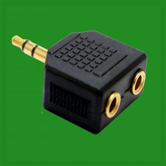 3.5mm Gold-Plated Stereo 2-into-1 Adapter High Clarity N87AN Headphone Ex-Maplin