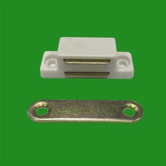 50x White Magnetic Catches for Cupboards, Cabinet Doors, Wardrobes, 6kg Pull
