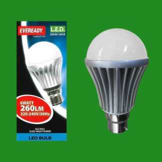 8x 6W EVEREADY R63 Replacement LED Light Bulb B22 BC Energy Saving Lighting