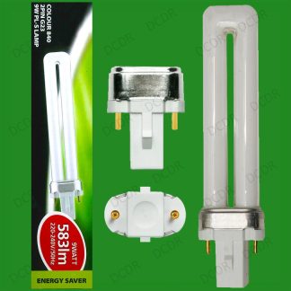 6x 9W G23, 2 pin, Low Energy CFL PL Light Bulbs, 840, 4000K Cool White Lamps