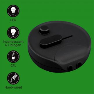 Universal Black In line Lamp Foot Dimmer Switch 4W-250W Incandescent LED CFL