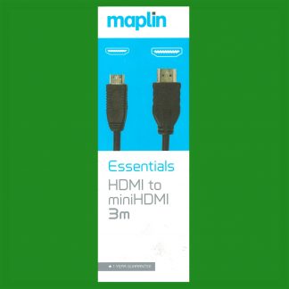 Maplin HDMI to Mini HDMI 3M V1.4 Cable For LCD HDTV PC Monitor, Mobile, Tablet