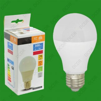 8x 4W [= 25W] A60 GLS ES Low Energy LED Light Bulb Lamp, E27 3000K