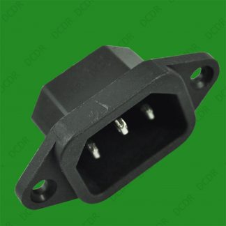 1x IEC Male Panel Chasis Mount Socket 250V 10A, Kettle Lead Rewireable