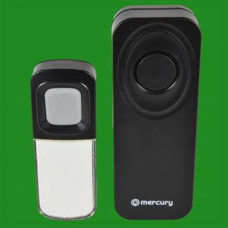 Black Wireless Cordless Portable Waterproof Doorbell With Portable Chime