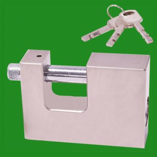 90mm Steel Heavy Duty Monoblock Rectangular Key Padlock, Garage, Shed Security