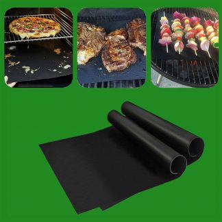 BBQ Hotplate Liner Easy Clean Reusable Non-Stick Silicone Dishwasher Safe Black