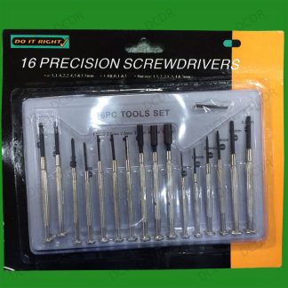 16 Piece Precision Screwdriver Tool Set, Philips, Standard Slotted, Nut Drivers