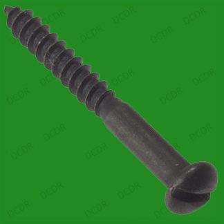 25x 1 1/4" Black Japanned, No. 6,  Slotted, Round Head, Wood Screws