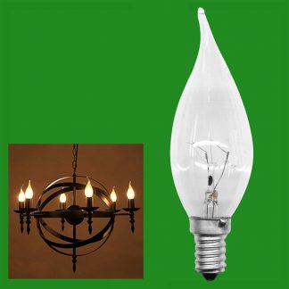 2x 25W Clear Bent Tip Candle Dimmable Light Bulb SES E14 Small Edison Screw Lamp