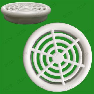 2x White Vivarium Reptile Push Fit Round Air Vents, 48mm, 44mm Hole, Ventilation