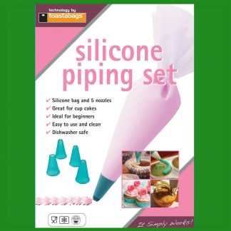 Silicone Piping Set 5 Piece Nozzle & Piping Bag Box, Easy Use Cake Decorations