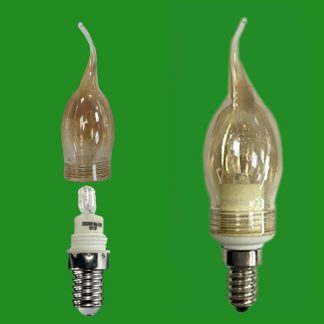 2x 28W Dimmable Halogen Amber Bent Tip Candle Cover Light Bulb SES E14 Lamp