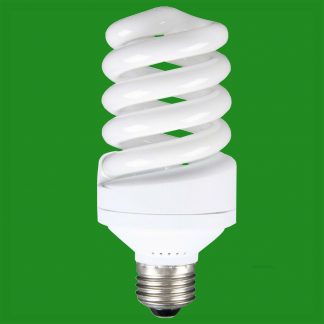 2x 20W (=100W) CFL 2700K Warm White Spiral ES E27 Edison Screw Light Bulb Lamp